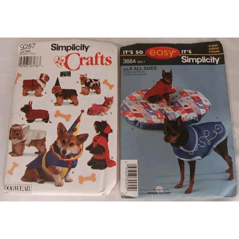 Dog Sewing Patterns‎ Seasonal Costumes Coat Pet Bed Various Sizes See Photos
